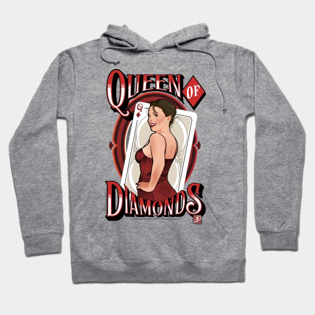 Pinup Queen of Diamonds Hoodie by D.H. Kafton Studio